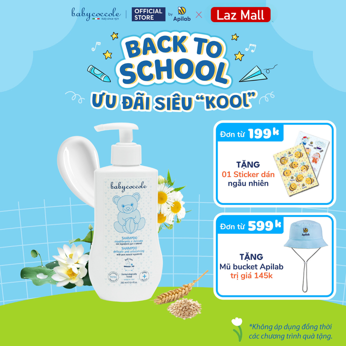 Dầu gội cho bé Babycoccole 0M+ an toàn cho trẻ sơ sinh & em bé chiết xuất hoa sen 250ml