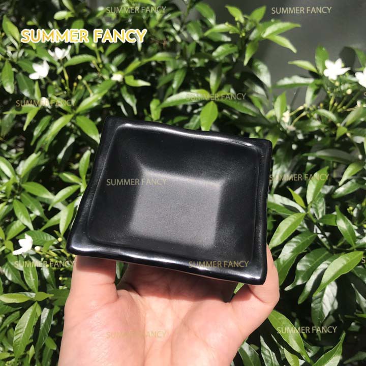 10 Chén Chấm Vuông 7.5 X 2.5 Cm Nhựa Melamine Màu Đen Nhám, Ngói Nhám, Xám Nhám Nhà Hàng Sang Trọng - Small Bowl
