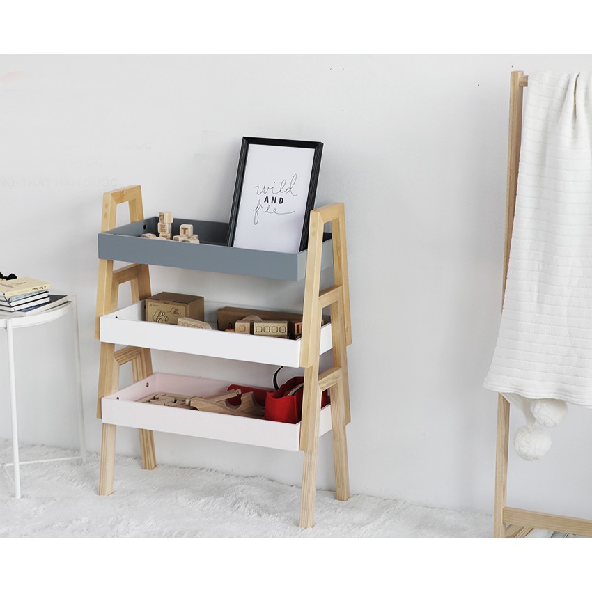 Kệ Khay Gỗ Đa Năng - Kệ Khay Xếp Chồng Gỗ Kiểu Hàn