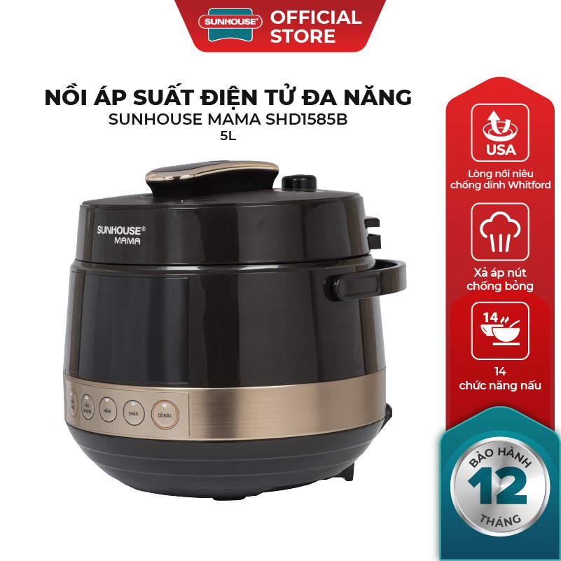 Nồi áp suất điện tử SUNHOUSE MAMA 5L SHD1585B