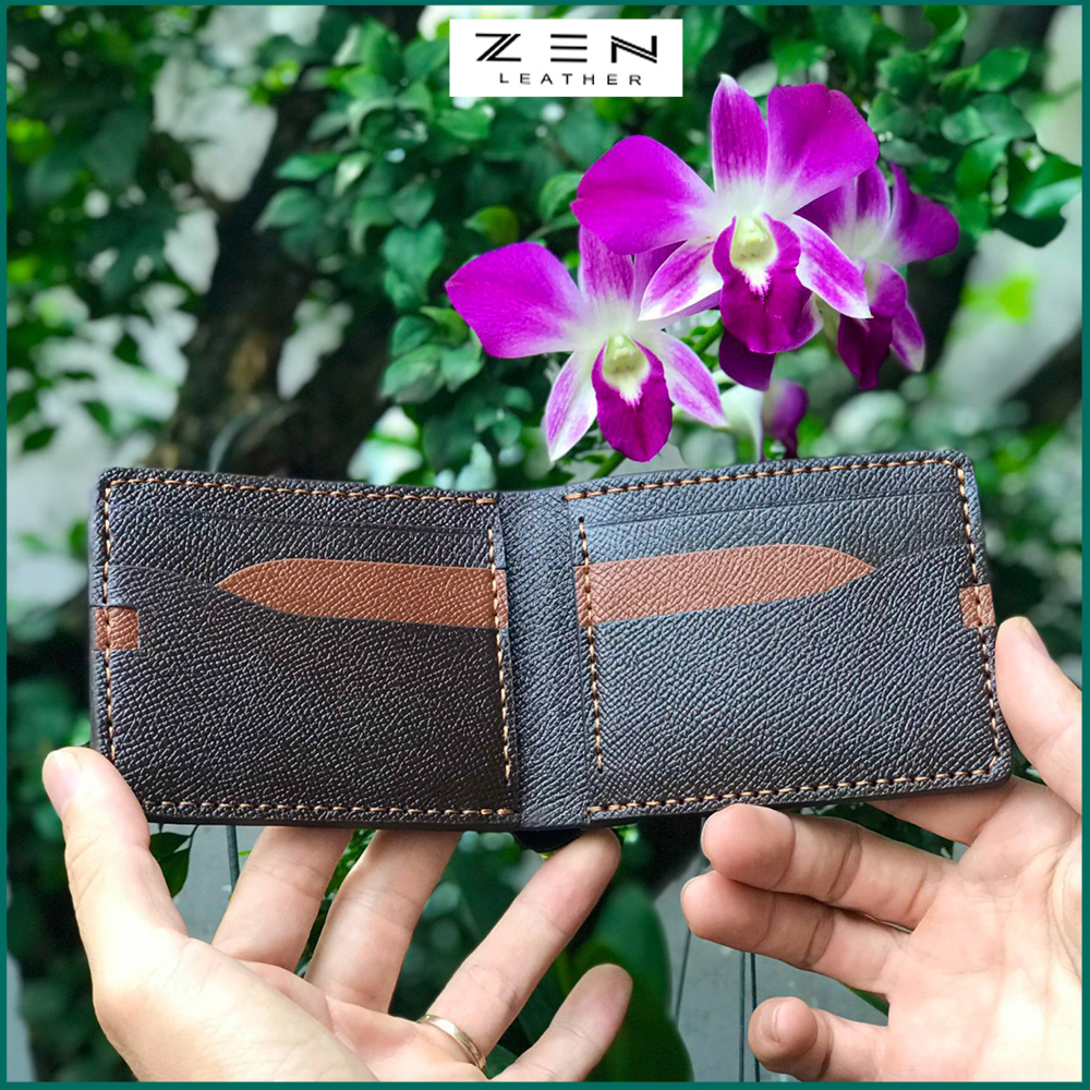 ví nam ZEN15 bóp nam mini da bò epsom được may thủ công tinh tế ví da nam ví ngang thiết kế nhiều ngăn nhỏ gọn thời trang bảo hành da 6 tháng ZEN Leather