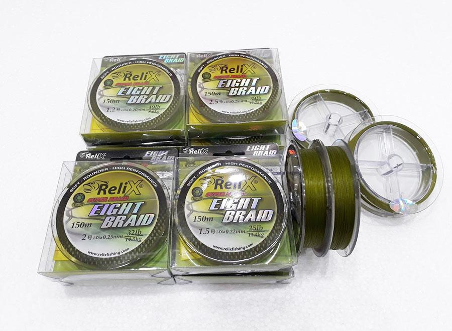 Dây câu cá pe relix 8 sợi eight braid 150 mét