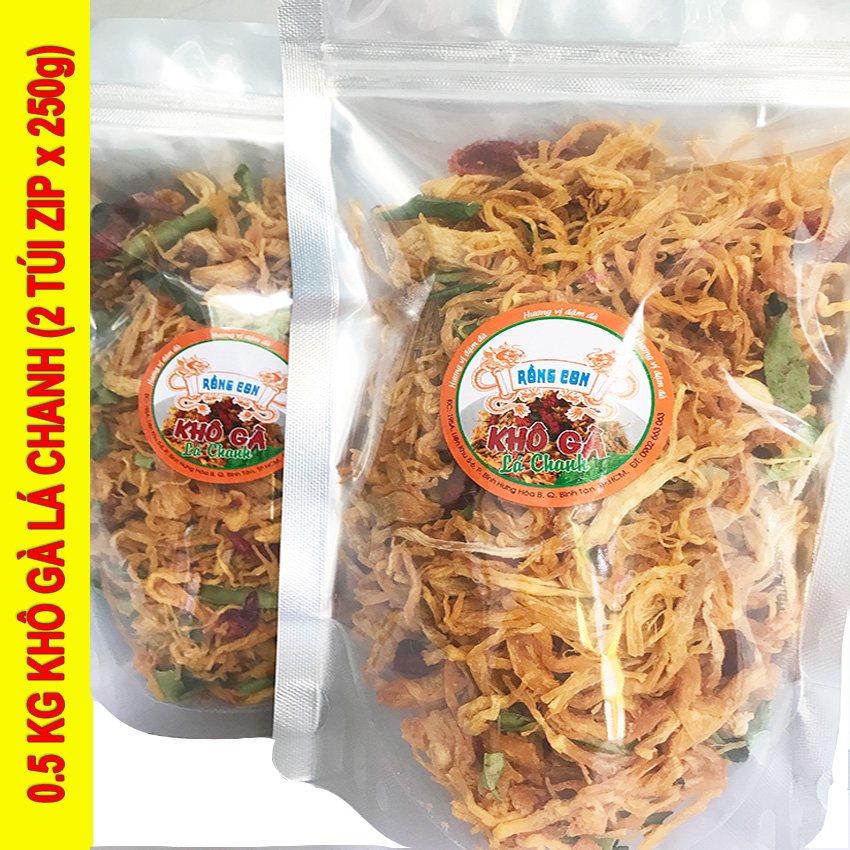[HCM]1KG Khô Gà Sấy Lá Chanh LOẠI NGON thương hiệu RỒNG CON - Đồ ăn vặt