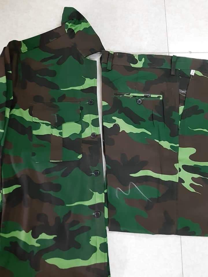 Bộ quần áo lao động rằn ri vải kaki nam định loại tốt