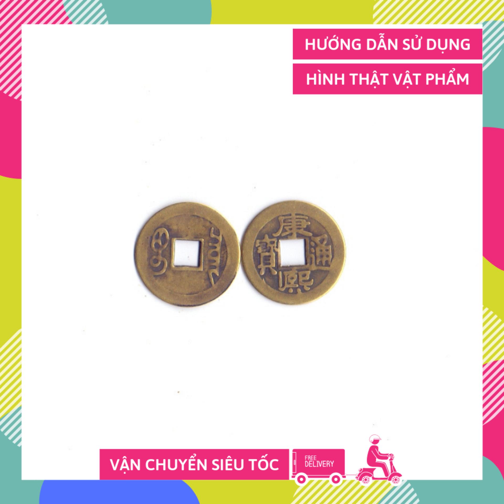 Đồng xu cổ Khang Hy may mắn tài lộc đồng nguyên chất - 24cm