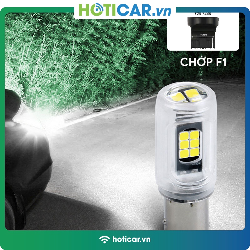 Đèn hậu nháy, chớp khi phanh led t20 7440 + chớp f1 chip 3030 1153030-16