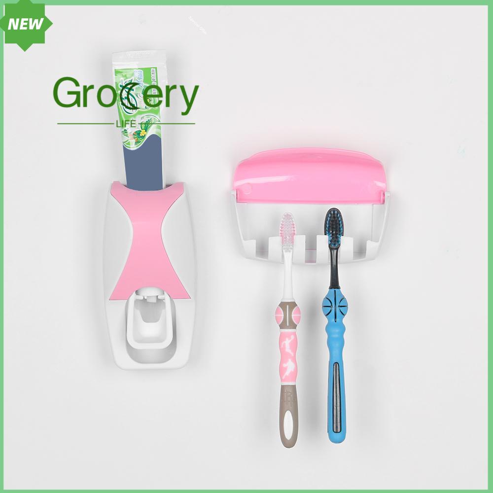 Tự động Kem đánh răng Dispenser Wall Mount Bàn chải đánh răng Chủ Phụ kiện phòng tắm