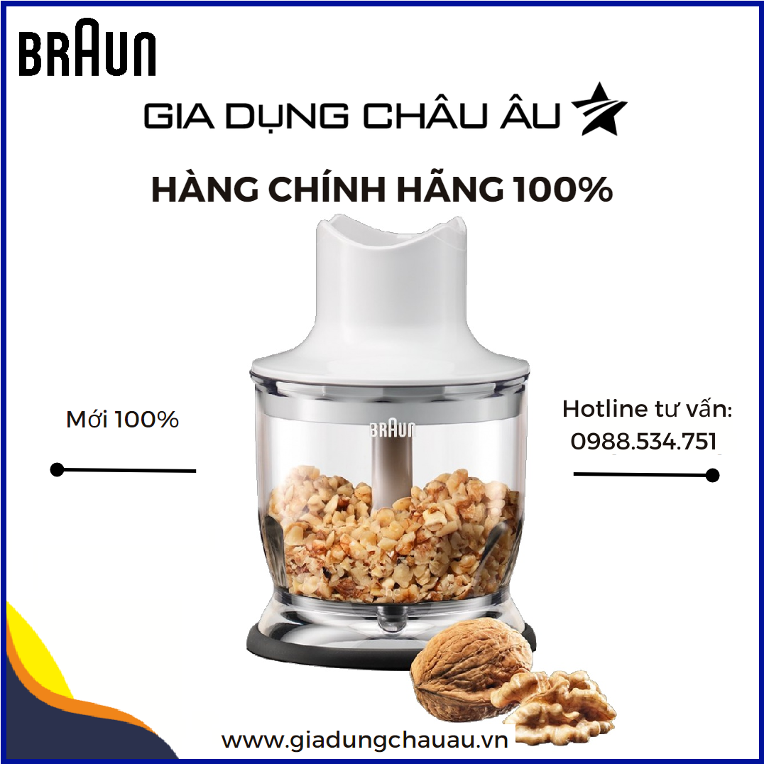 [CHÍNH HÃNG] Phụ kiện cối xay khô 350ml máy xay cầm tay Braun - Hàng chính hãng - Tương thích với các dòng máy cầm tay Braun MQ5235 MQ5200 MQ5245 MQ5030 MQ3000 MQ3035 MQ3045 - Cối xay khô Braun 350ml Cối xay hạt Braun 350ml Cối xay Braun 350ml