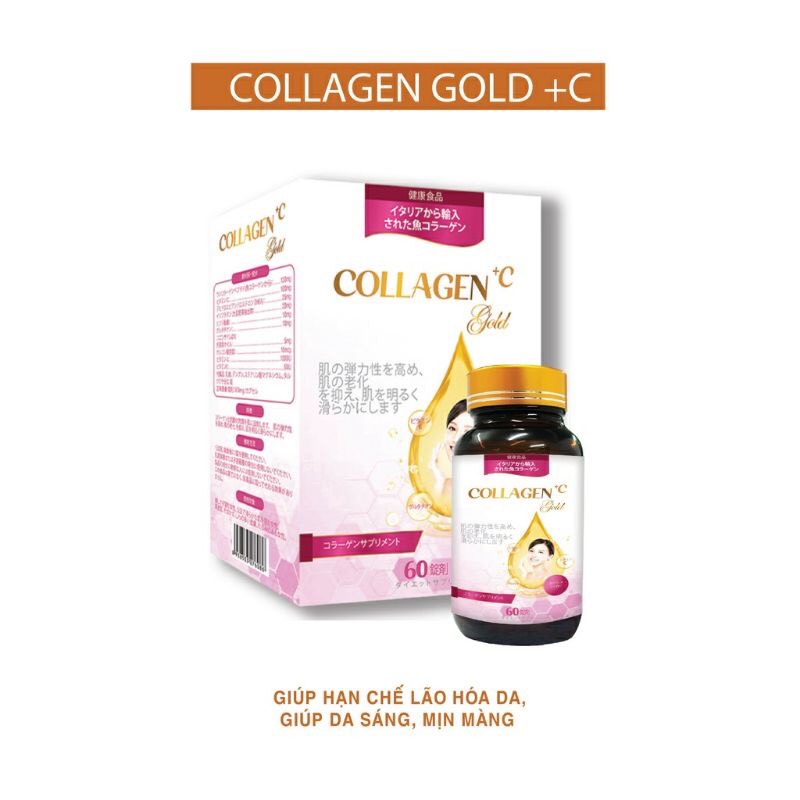 Viên uống trắng da COLLAGEN +C GOLD - Hỗ trợ chống lão hóa ,mờ nám
