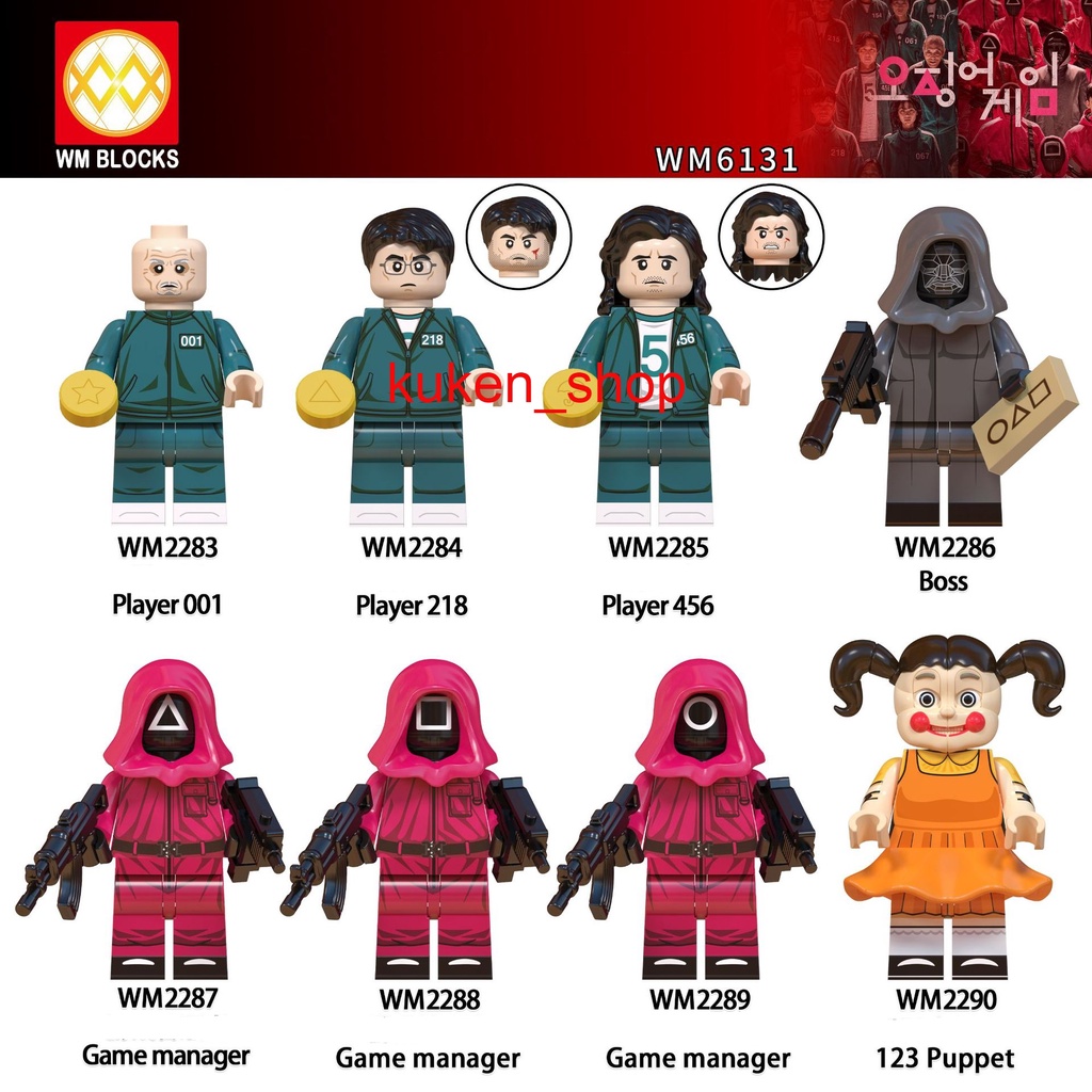 Đồ chơi lắp ráp lego minifigures nhân vật trong trò chơi con mực squid game wm6131 - đồ chơi lắp ráp