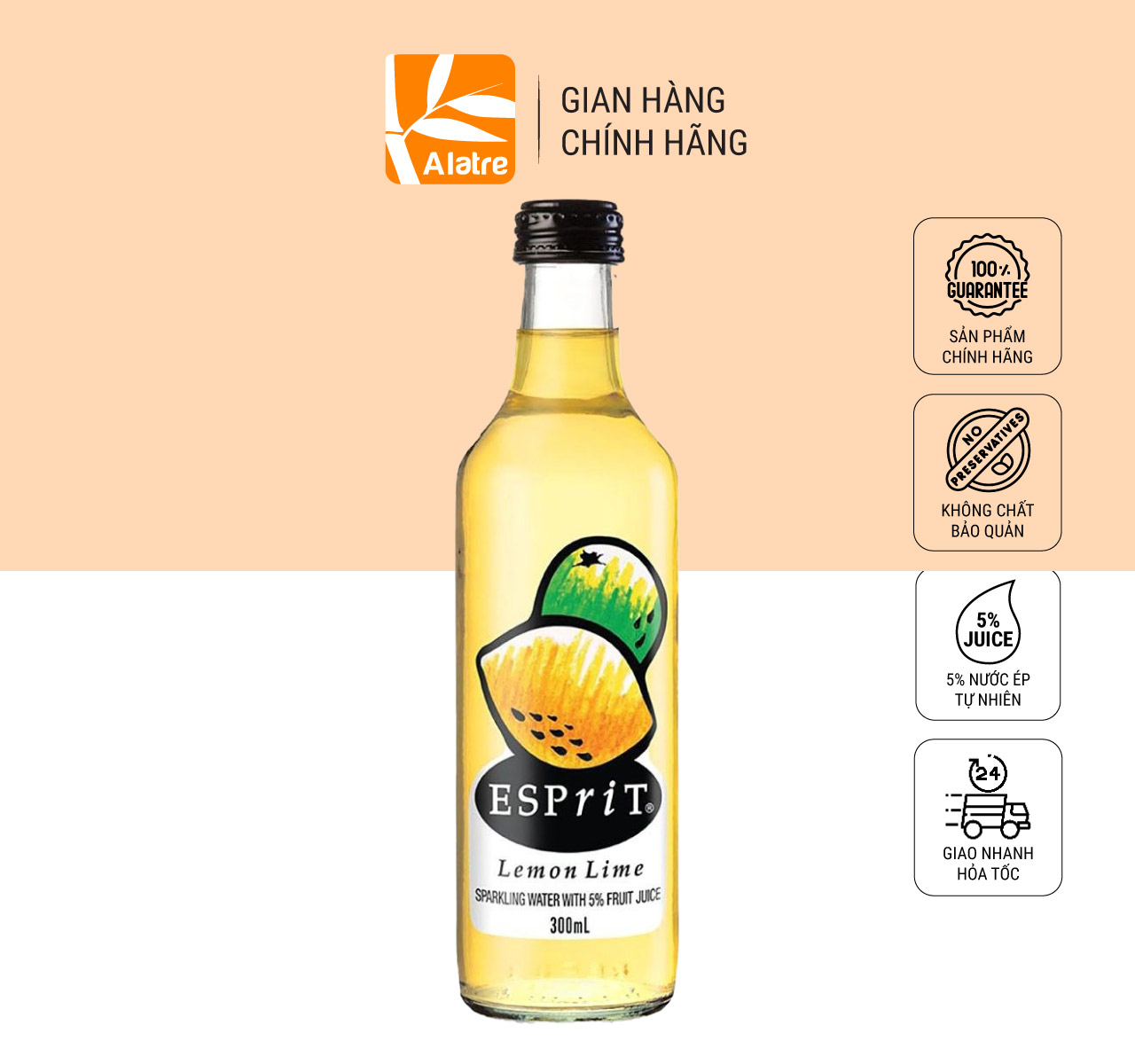 300ml nước trái cây có gas bickford's chứa nước ép chanh esprit