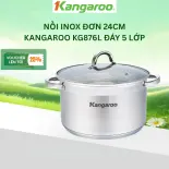 Nồi inox đơn 20cm Kangaroo KG876S - Đáy 5 lớp - Hàng chính hãng