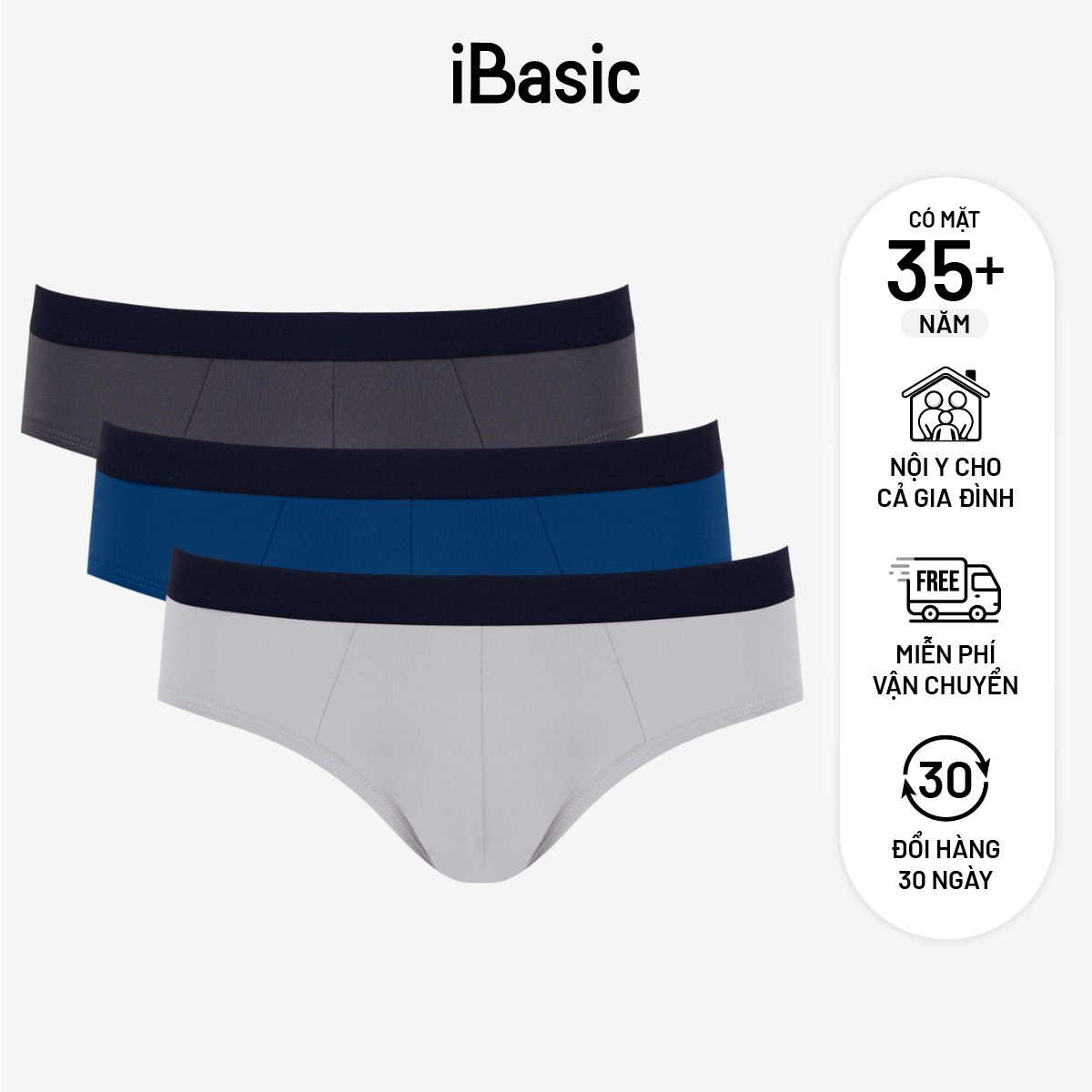  Combo 3 quần lót nam iBasic brief thun lạnh PANM111 