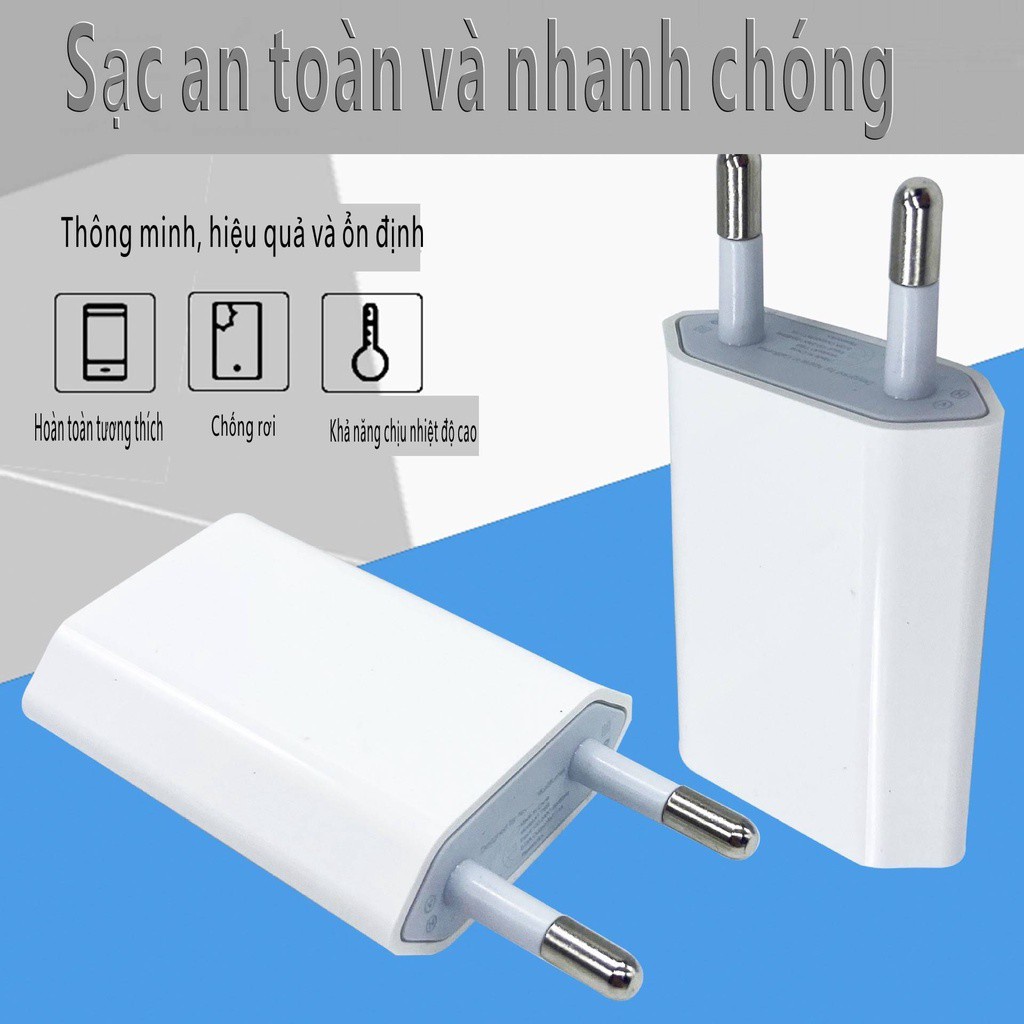 [HCM]Bộ cáp sạc + sạc nhanh IPHONE chính hãng 5V2A giúp sạc Iphone ipad ipod nhanh chóng và an toàn