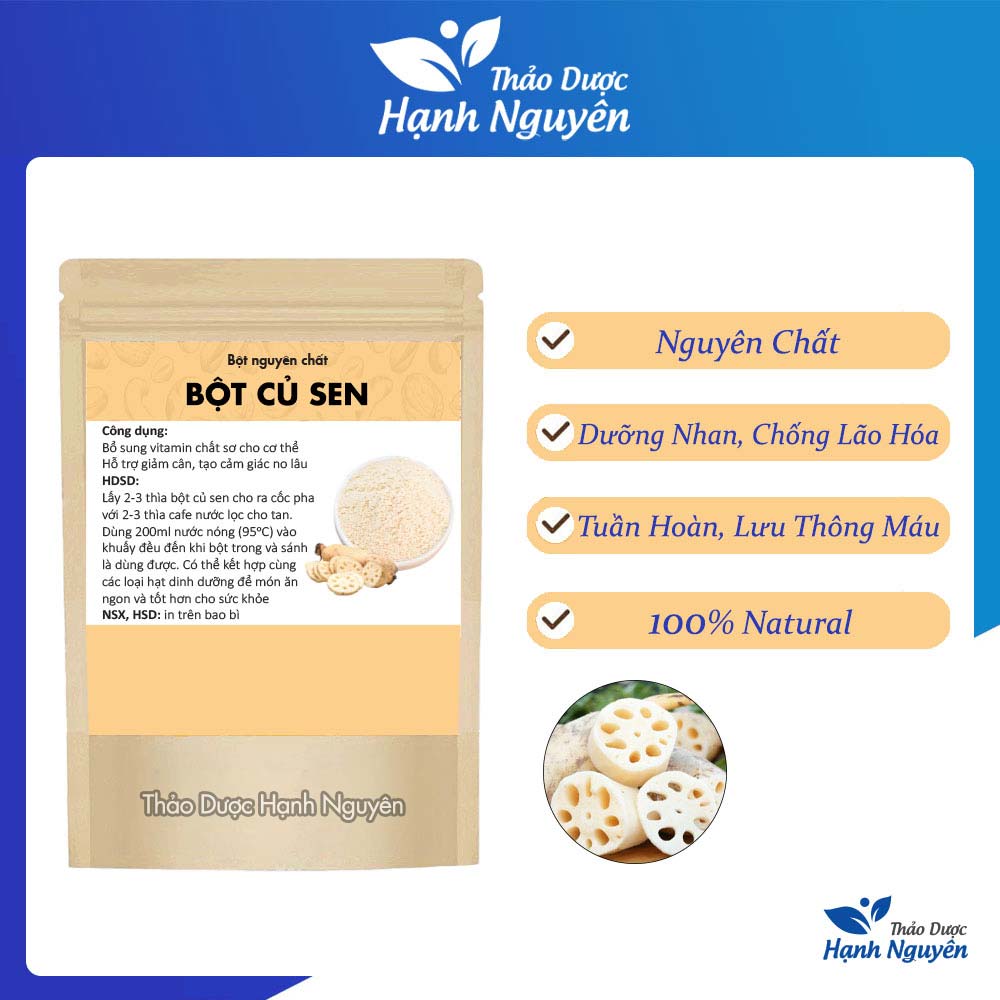 Bột củ sen nguyên chất 100g - Thảo Dược Hạnh Nguyên