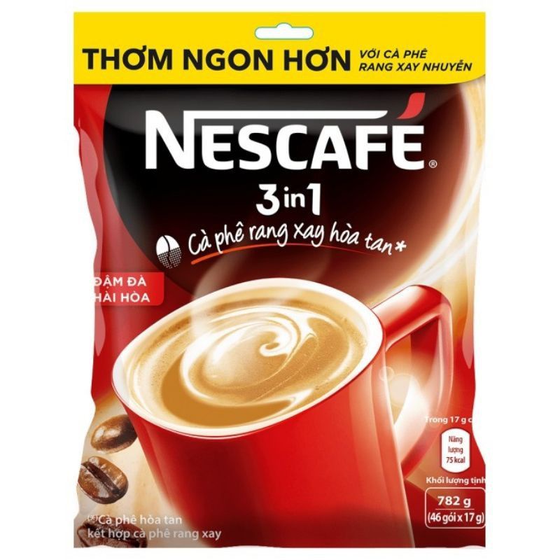 Cà phê hòa tan 3in1 Nescafe bịch 46 gói