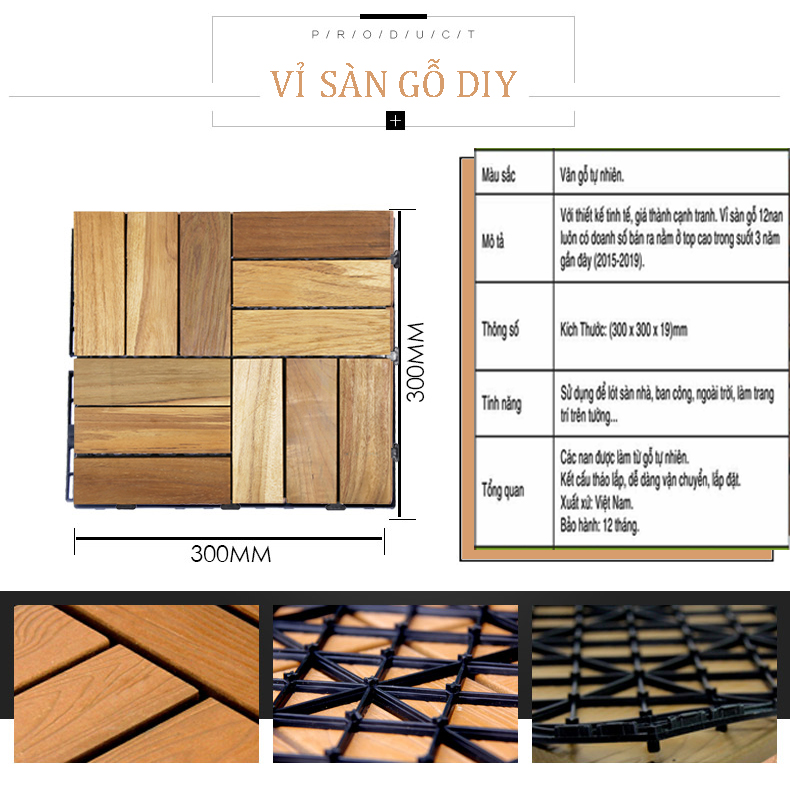 Tấm Vỉ Nhựa Lót Sàn 12 Nan -TẤM SÀN GỖ TỰ NHIÊN VỈ NHỰA IKEA- SÀN GỖ LÓT BAN CÔNG - GỖ LÓT SÂN VƯỜN - GỖ LÓT NHÀ TẮM