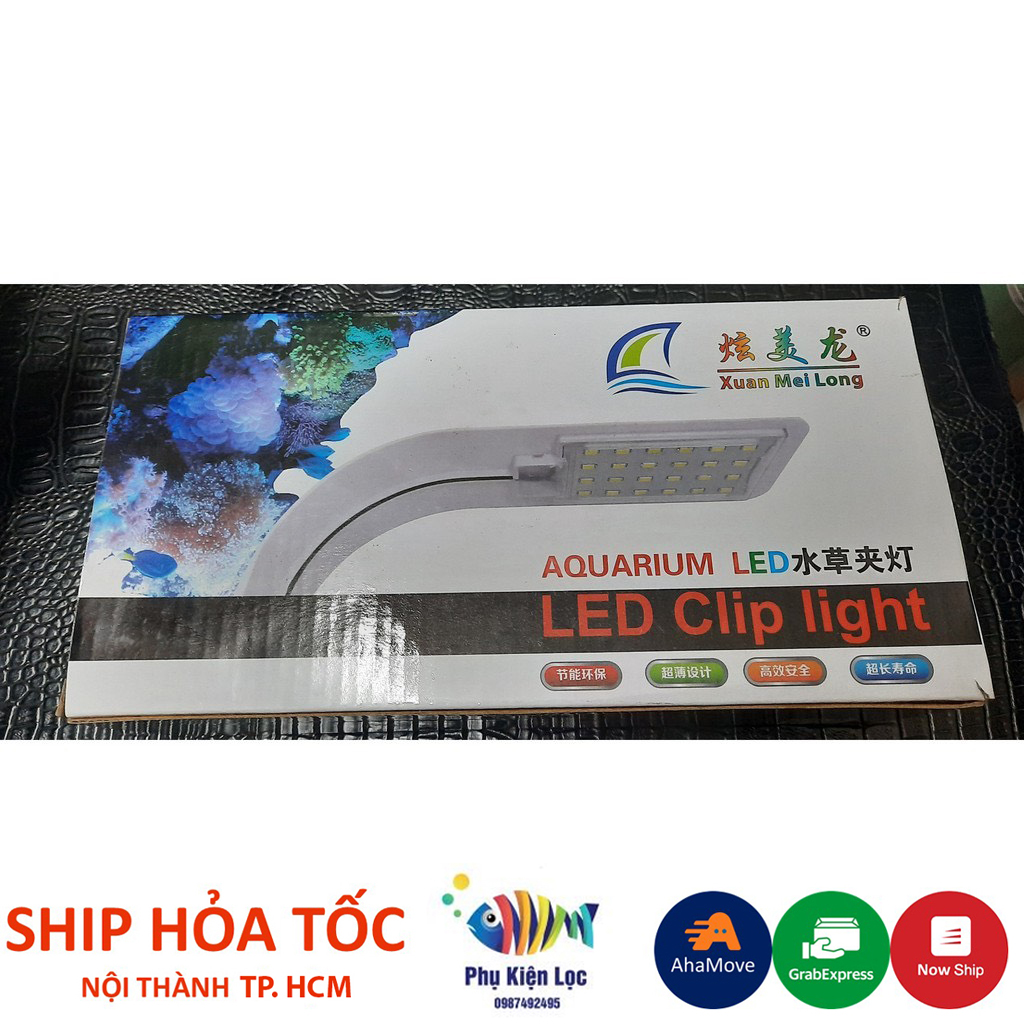 Đèn led đổi màu kẹp thành hồ cá thủy sinh size 30-40cm m-280