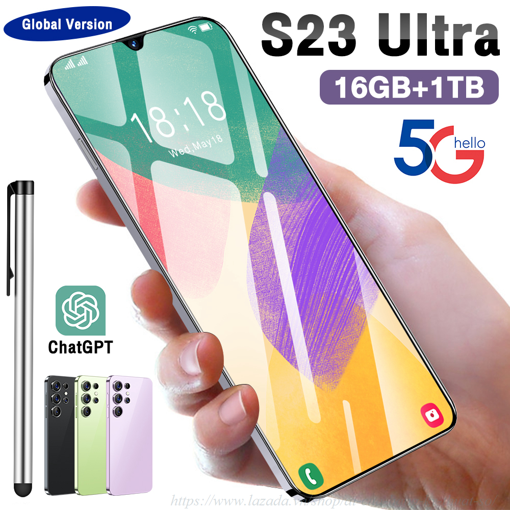 S23 Ultra điện thoại giá rẻ Sạc nhanh điện thoại giá siêu rẻ Android dt giá rẻ Bản quốc tế điện thoại rẻ Bộ nhớ 16+512GB điên thoại