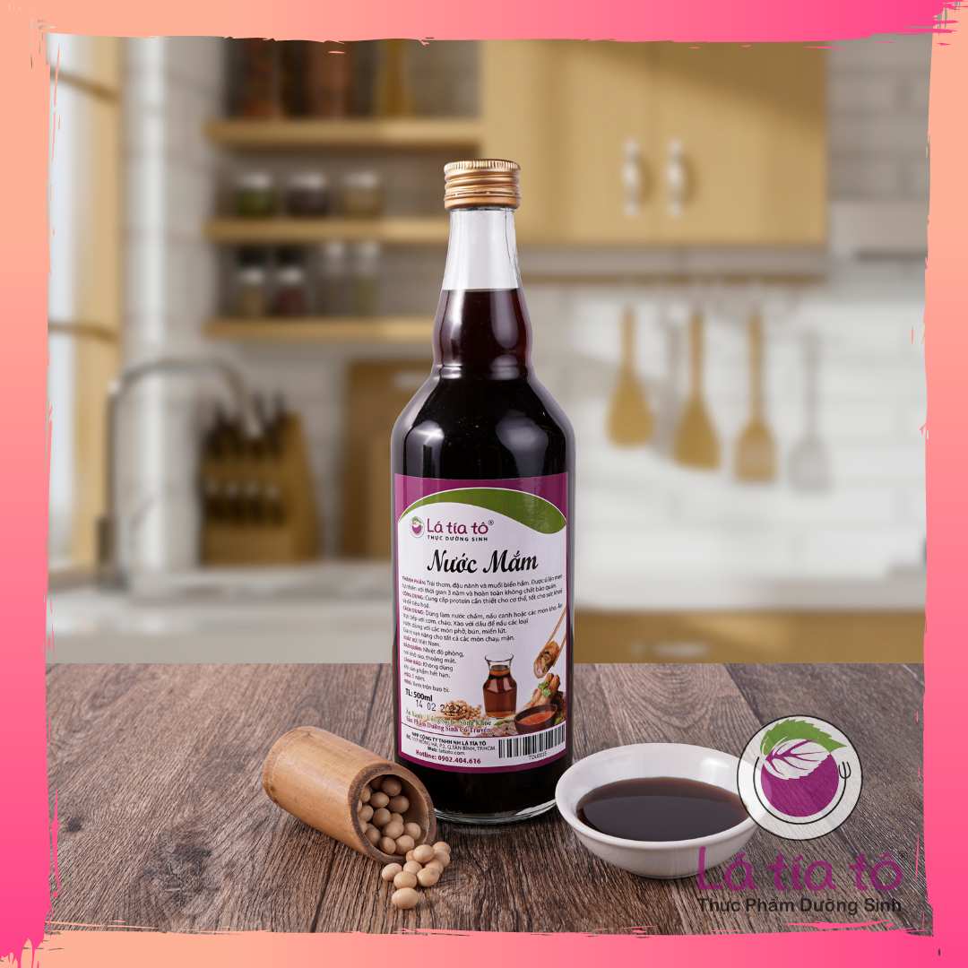 Nước mắm chay thực dưỡng 500ml- lá tía tô