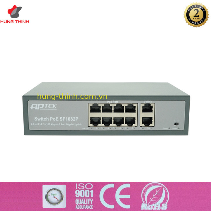 Switch 8 port poe aptek sf1082p - bảo hành 24 tháng