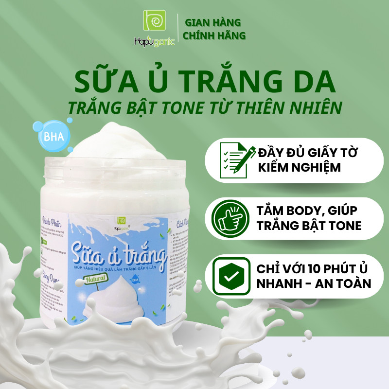 Sữa Ủ Trắng Da Hapuganic Kích Trắng Da Body - Đảm Bảo Trắng Sáng Da Chỉ Sau Lần Ủ Đầu Tiên