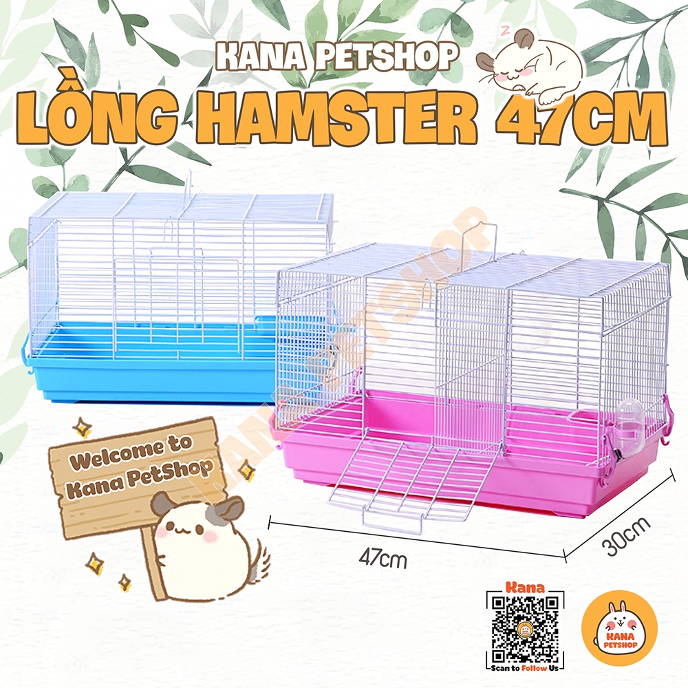 Lồng hamster 🐹freeship🐹 lồng đại cơ bản full phụ kiện size 47cm hamster , nhím , sóc , sóc bay , vẹt ....
