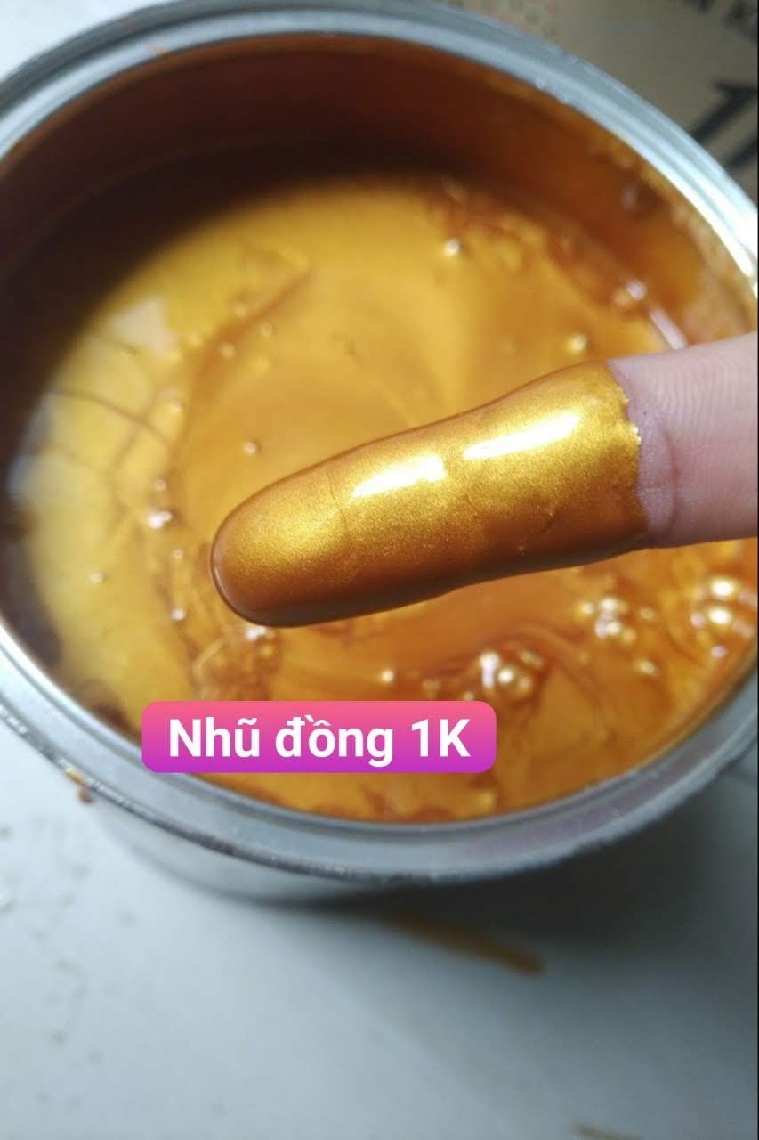 Sơn mạ kẽm 1K màu NHŨ ĐỒNG VÀNG 1K Yes Lon 400g và 800g - Tặng kèm cọ