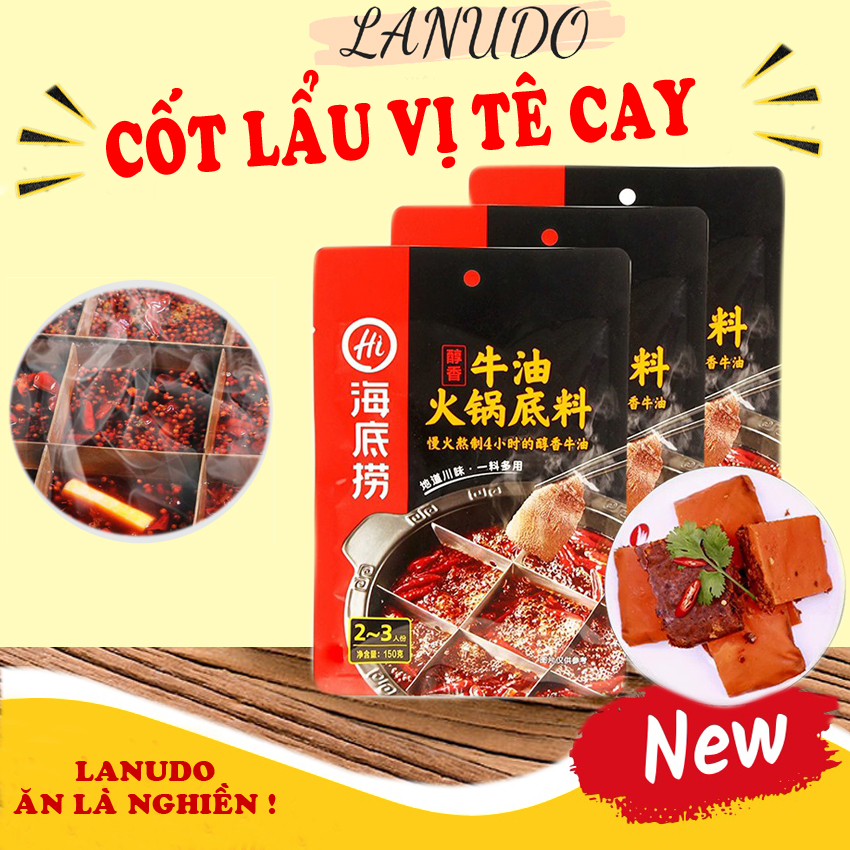 Cốt lẩu haidilao vị tê cay - cốt lẩu tứ xuyên trùng khánh trung quốc có sẵn nhiều vị date mới giao nhanh