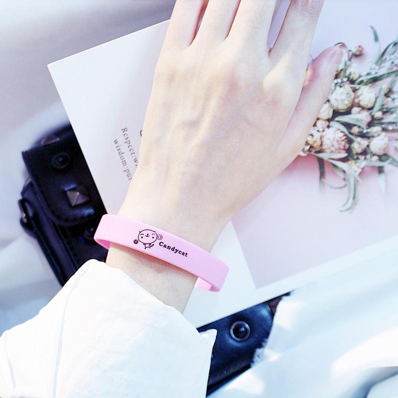 Vòng tay nam nữ hình Mèo Candycat Siêu Cute cặp đôi dây Silicone bền bỉ - 3 màu lựa chọn