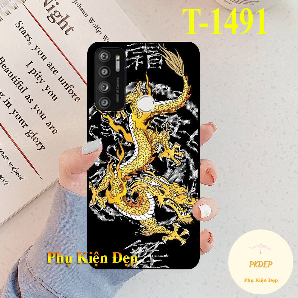 [HCM]Ốp lưng Vsmart Live 4 dẻo đen in hình rồng nghệ thuật