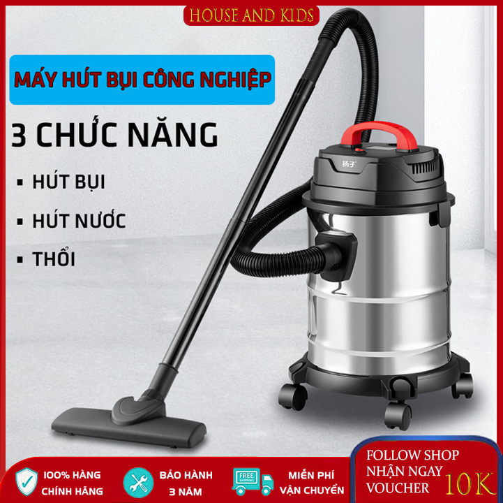 Máy hút bụi công nghiệp, máy hút bụi gia đình đa năng công suất lớn 1500w với dung tích 18l kết hợp 3 chế độ khô-ướt-thổi - bảo hành 2 năm