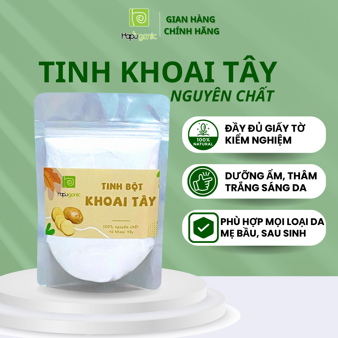 [HCM]Tinh Bột Khoai Tây HaPu Organic Bột Thiên Nhiên Đắp Mặt Ngừa Nếp Nhăn Sáng Da Ngừa Mụn Da Căng Mịn và Tươi Trẻ