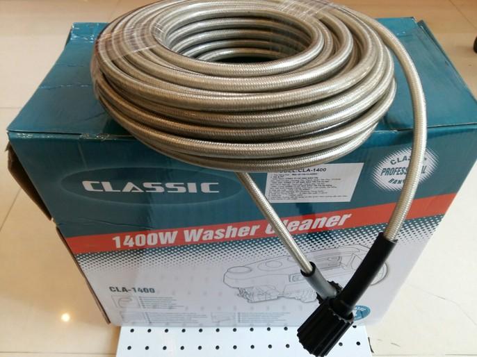 Dây máy rửa xe dài 20 m.đầu vào sug ren 22 .đầu vào máy ren 22. dùng cho máy rửa xe áp lực cao