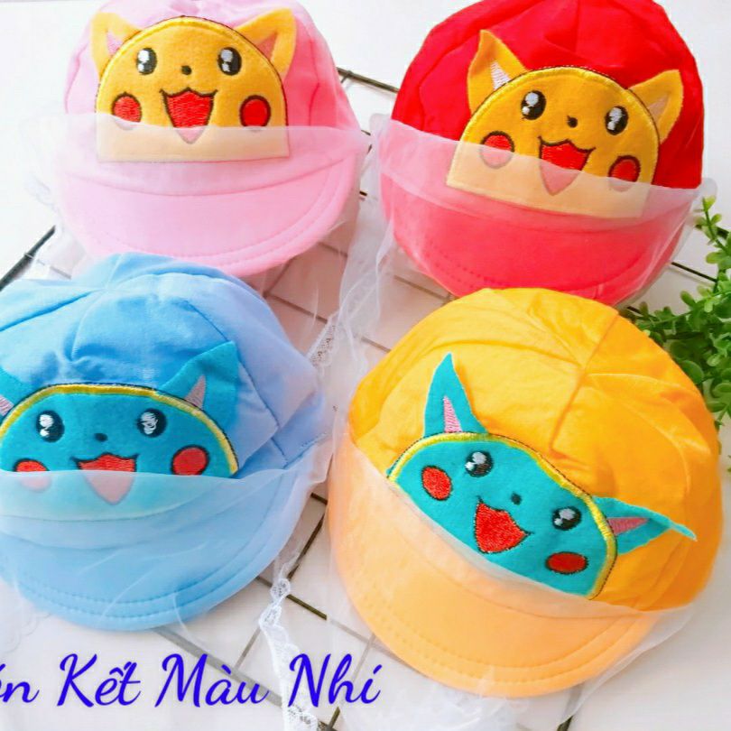 [HCM]Nón có khăn Voan che bụi cho bé cực đáng yêu (giao họa tiết ngẫu nhiên)