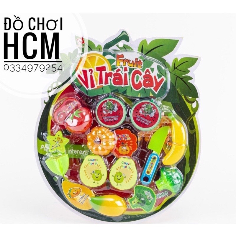 [HCM][HÀNG VIỆT NAM] Đồ chơi trái cây hoa quả cắt thái có tiếng Anh cho bé thích nấu ăn nhà bếp, vừa chơi vừa học