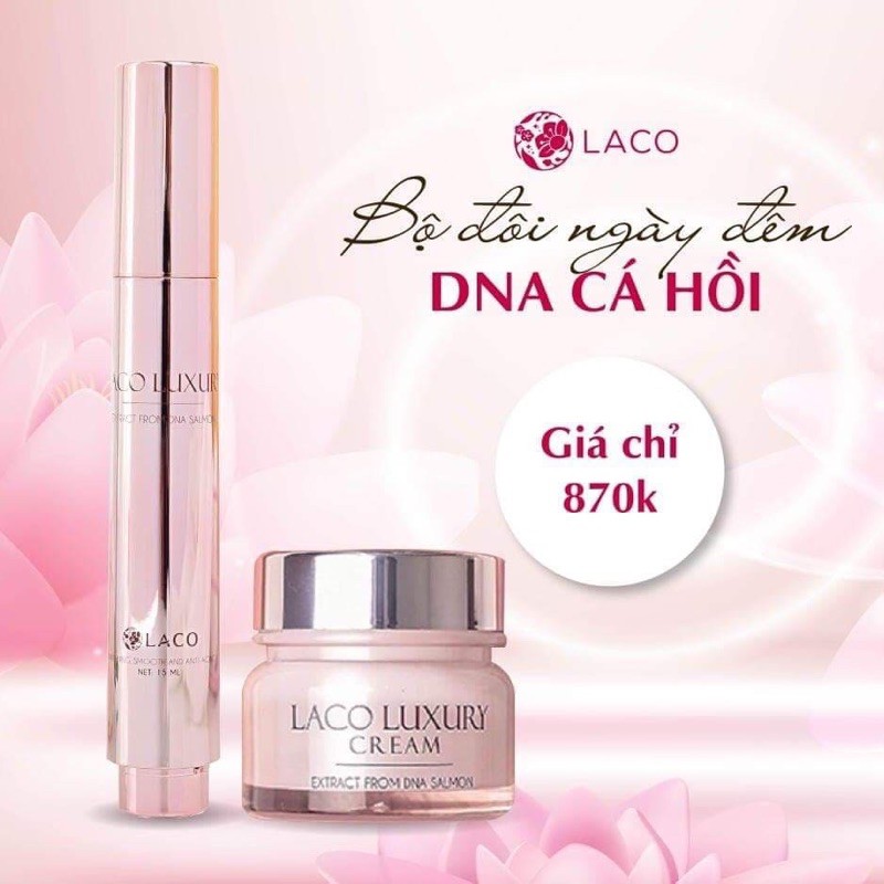 Sập sàn combo dưỡng trắng da ngày và đêm laco