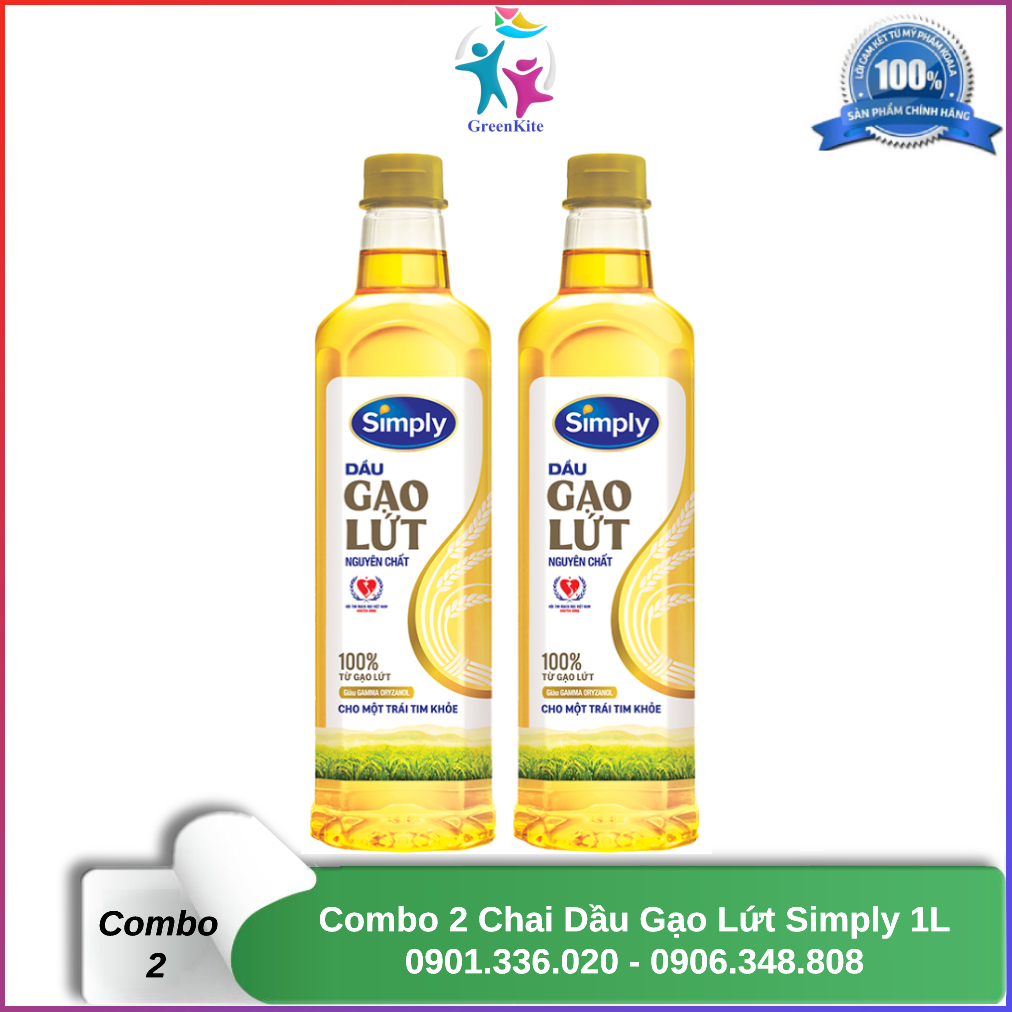 [HCM]Combo 2 chai Dầu gạo lứt Simply 1L