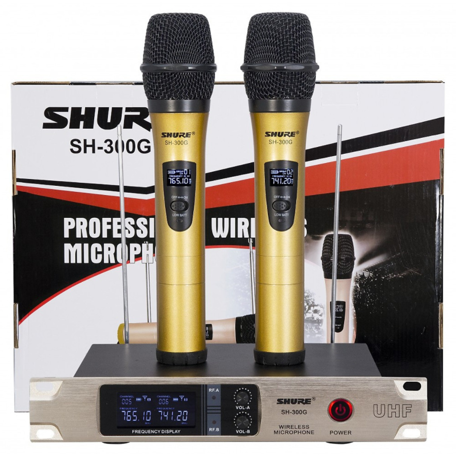 [HCM][ BIG SALE 50% ] Micro Không Dây Shure SH-300G(Hàng Tốt) -  Mic Hát Karaoke Gia Đình Đẳng Cấp Âm Thanh Dày Tiếng Hút Mạnh Hát Cực Nhẹ Và Khả Năng Chống Hú Cao Thiết Kế Thon GọnMàu Sắc Nổi Bật Sang Trọng. Bảo Hành 12 Tháng