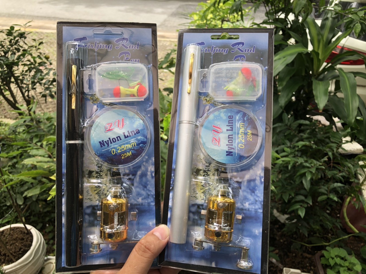 Cần câu bút mini máy đứng, máy ngang CC100 8 món dài 1m