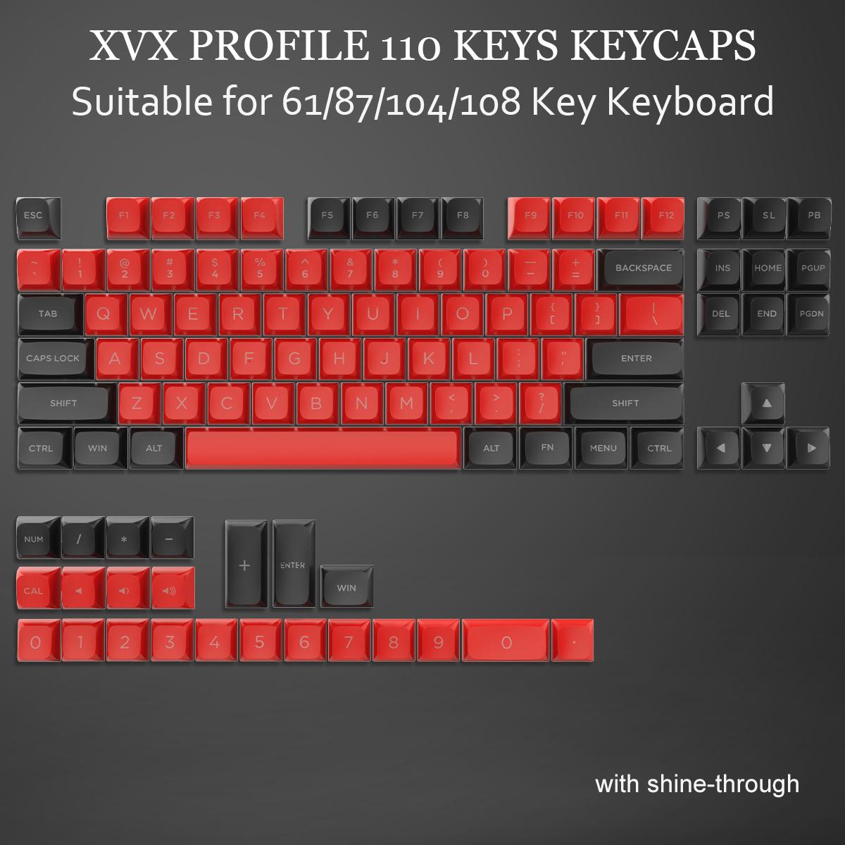 Double Shot PBT Keycaps xvx hồ sơ tùy chỉnh key cap 189 Key Tương thích với Cherry Gateron MX Thiết bị chuyển mạch Gamer Bàn phím cơ khí