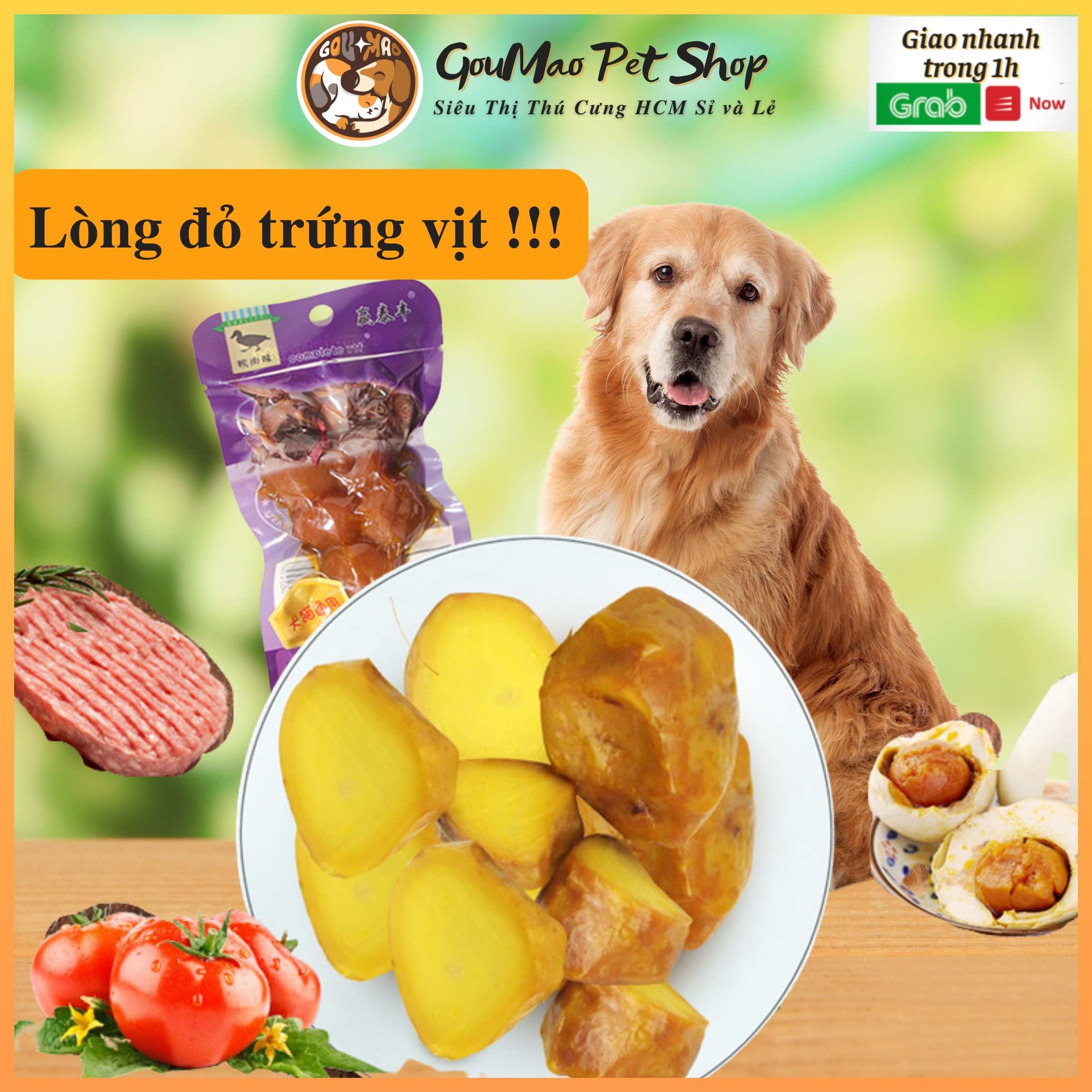 [Giá hủy diệt] Ăn vặt chó mèo : lòng đỏ trứng vịt 40g, bổ sung dinh dưỡng - Goumao pet