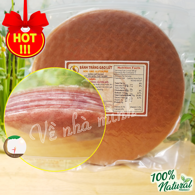 (Tạm hết) BÁNH TRÁNG GẠO LỨT HỮU CƠ TỰ NHIÊN 500G ( bánh tráng lức dùng cho người lớn, trẻ nhỏ, ăn kiêng, ăn chay, ăn giảm cân)