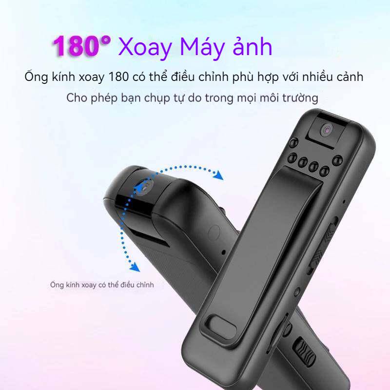 Camera mini Máy ghi hình cơ thể siêu nhỏ Full HD 1080P Máy ghi âm Video DV quan sát ban đêm với ống kính xoay 180 DVR xe hơi thể thao DV