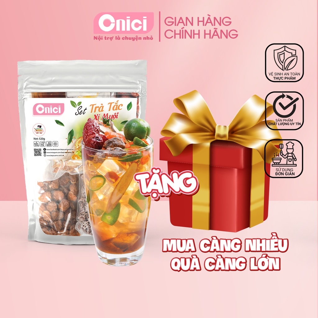 hot [Mã FMCGMALL -8  đơn 250K] Trà tắc xí muội Bếp Của Mẹ Onici set nguyên liệu trà tắc thảo mộc xí muội thành phẩm 20 ly