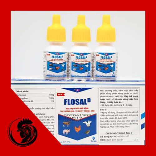 FLOSAL D KHÒ KHÈ TỤ HUYẾT TRÙNG GIA CẦM, GÀ ĐÁ - HỘP 10 LỌ