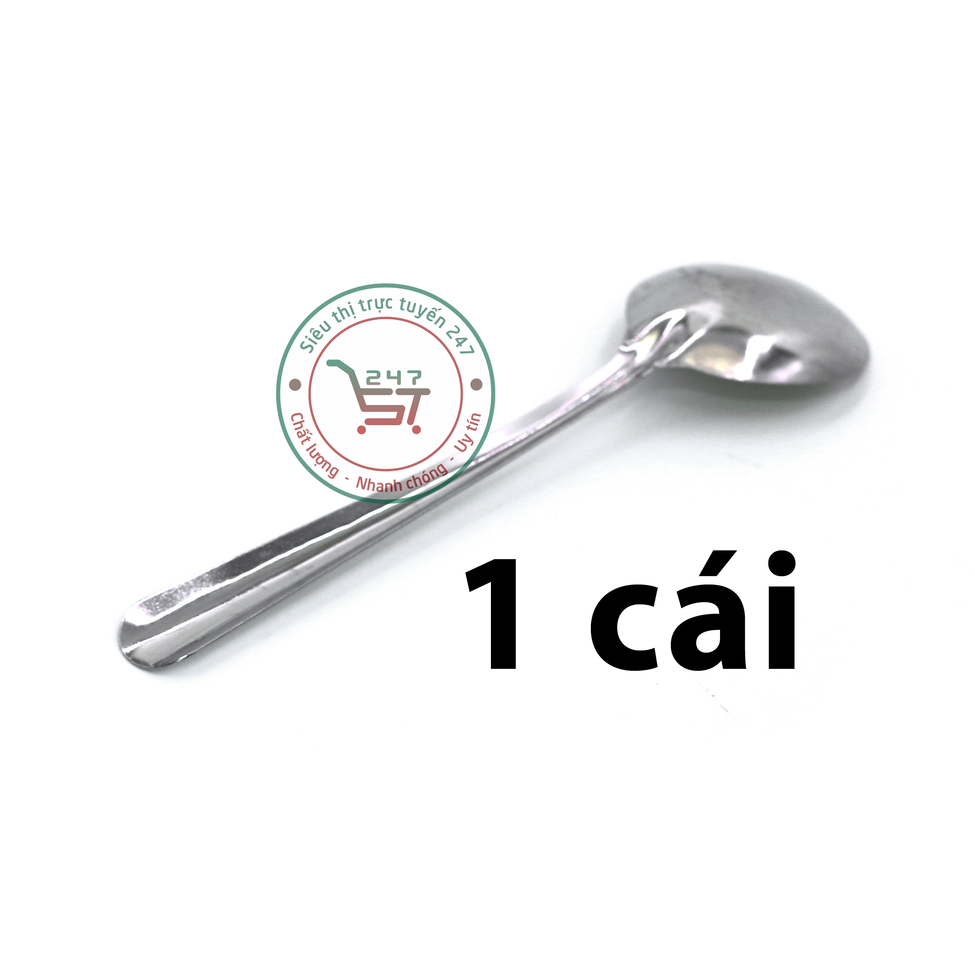 Thìa súp inox dày xịn cán dài dùng ăn cơm trong gia đình tiện dụng