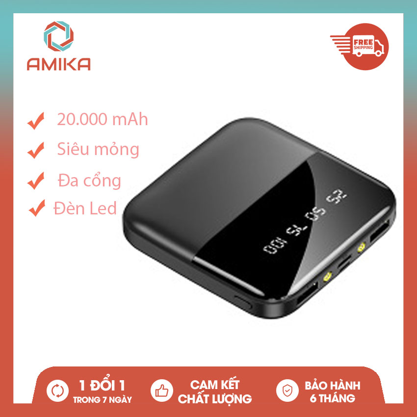 Pin Sạc Dự Phòng 20000mah đa cổng; Pin Sạc Dự Phòng 20000mah đa năng; Pin sạc dự phòng 20000mah Iphone Samsung Ankle được bảo hành bởi AMIKA