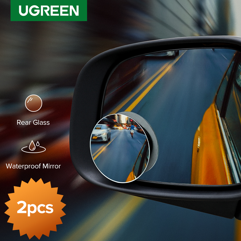 UGREEN Set 2 gương lồi HD góc nhìn rộng tăng tầm quan sát 360 độ chống điểm mù gắn kính chiếu hậu xe hơi - INTL
