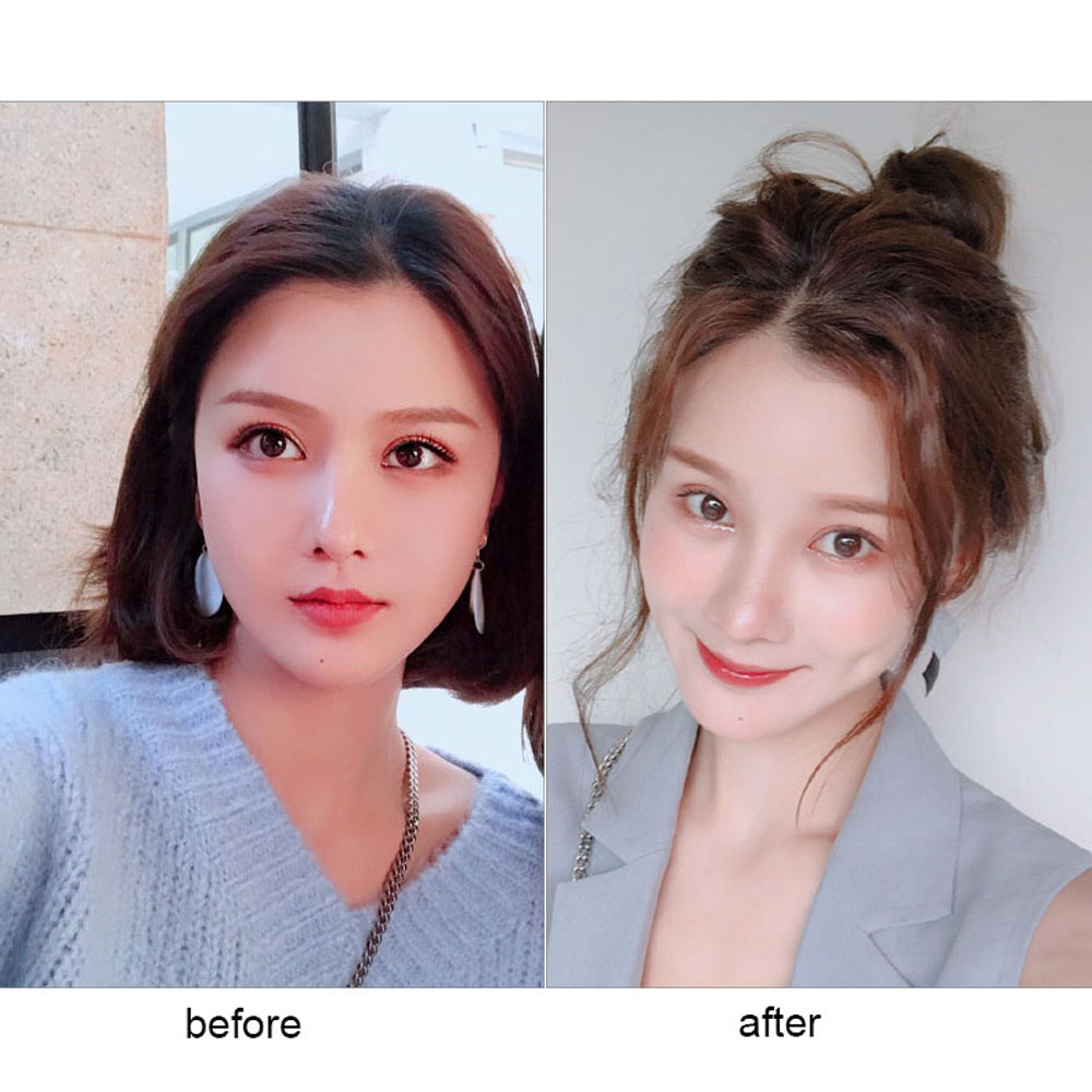 Tóc Mái Tổng Hợp Tự Nhiên Cho Nữ, Pháp Pha Trộn Clip Trong Phần Mở Rộng Tóc Tóc Mái Giả Tóc Side Fringe